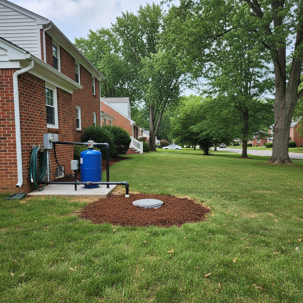 Completed pump installation work at a residential property in Baltimore, MD
