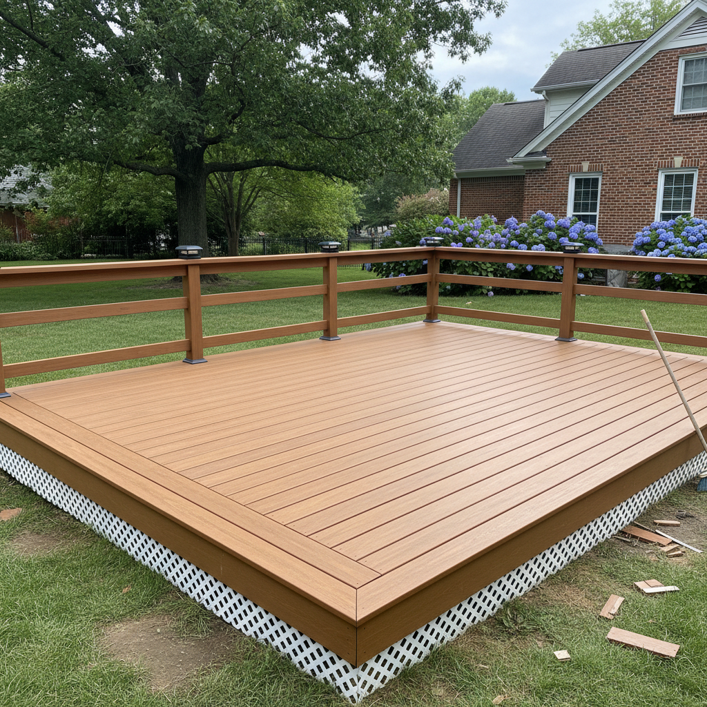 Completed composite decks work at a residential property in Brooklyn, MD