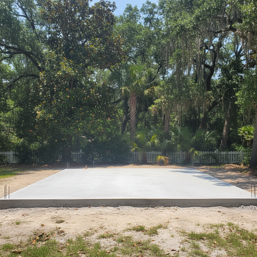 Completed concrete foundations work at a residential property in New Orleans, LA