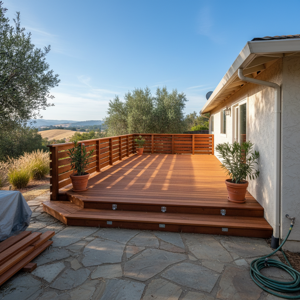 Completed deck repair work at a residential property in Chico, CA