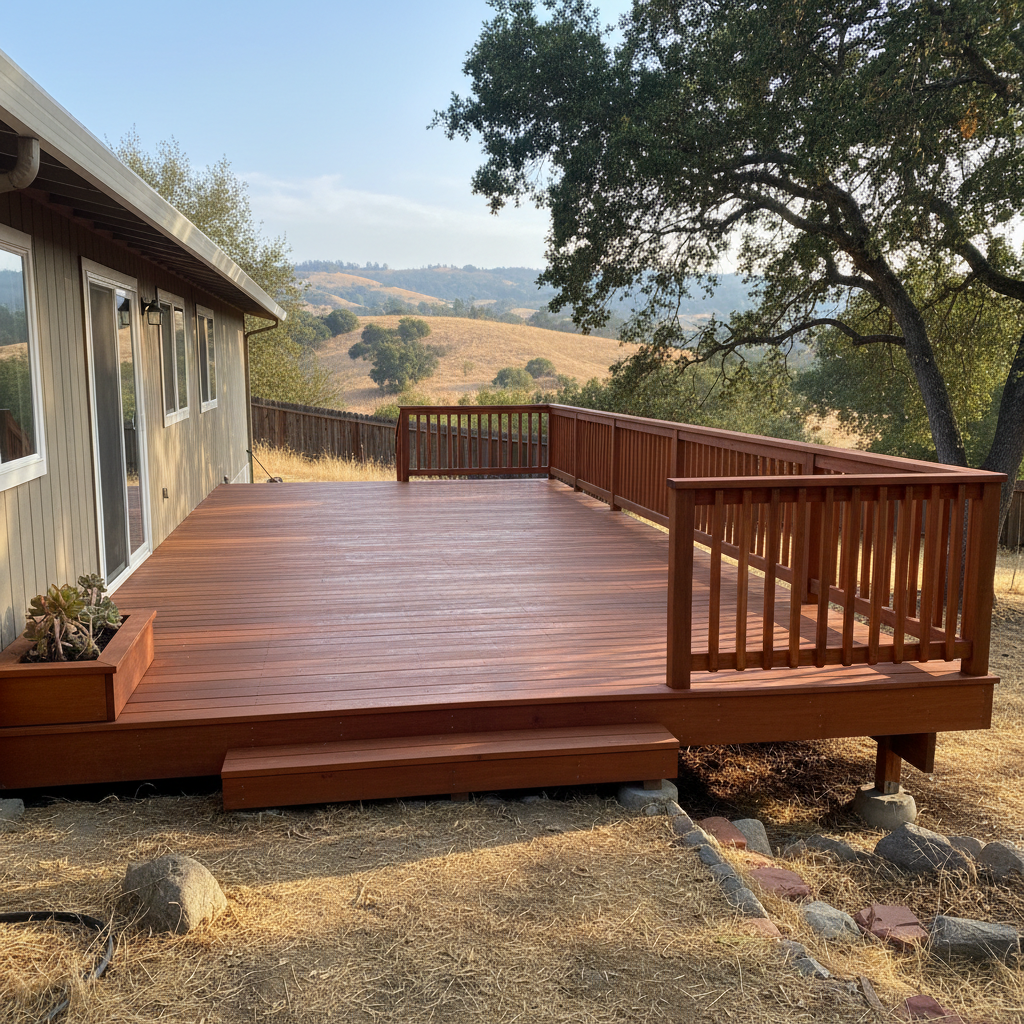 Completed deck repair work at a residential property in San Leandro, CA