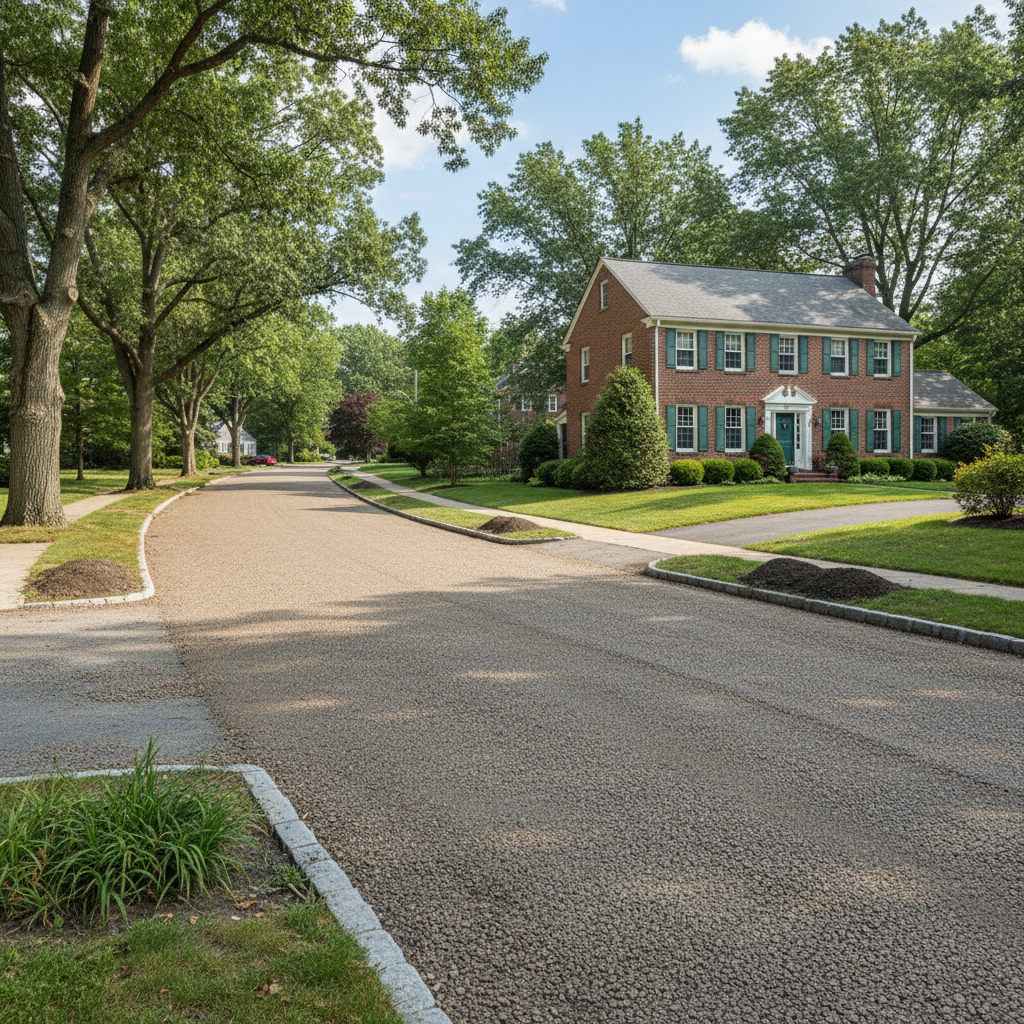 Completed asphalt milling work at a residential property in Boston, MA