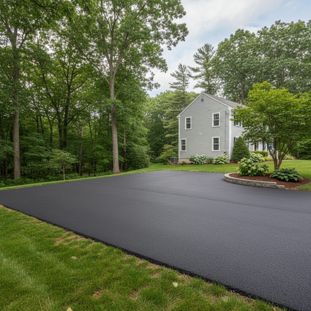 Completed commercial asphalt work at a residential property in Taunton, MA