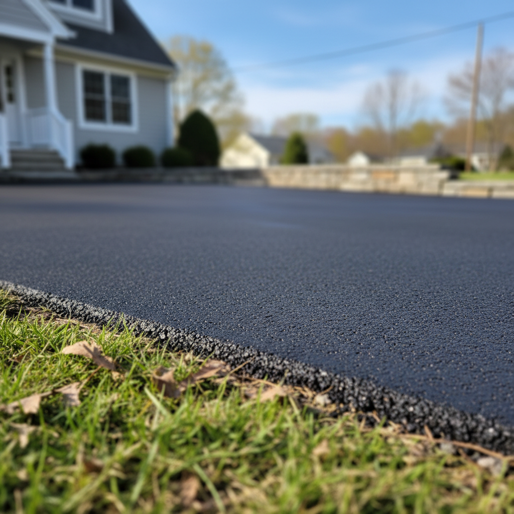 Completed residential asphalt work at a residential property in Taunton, MA