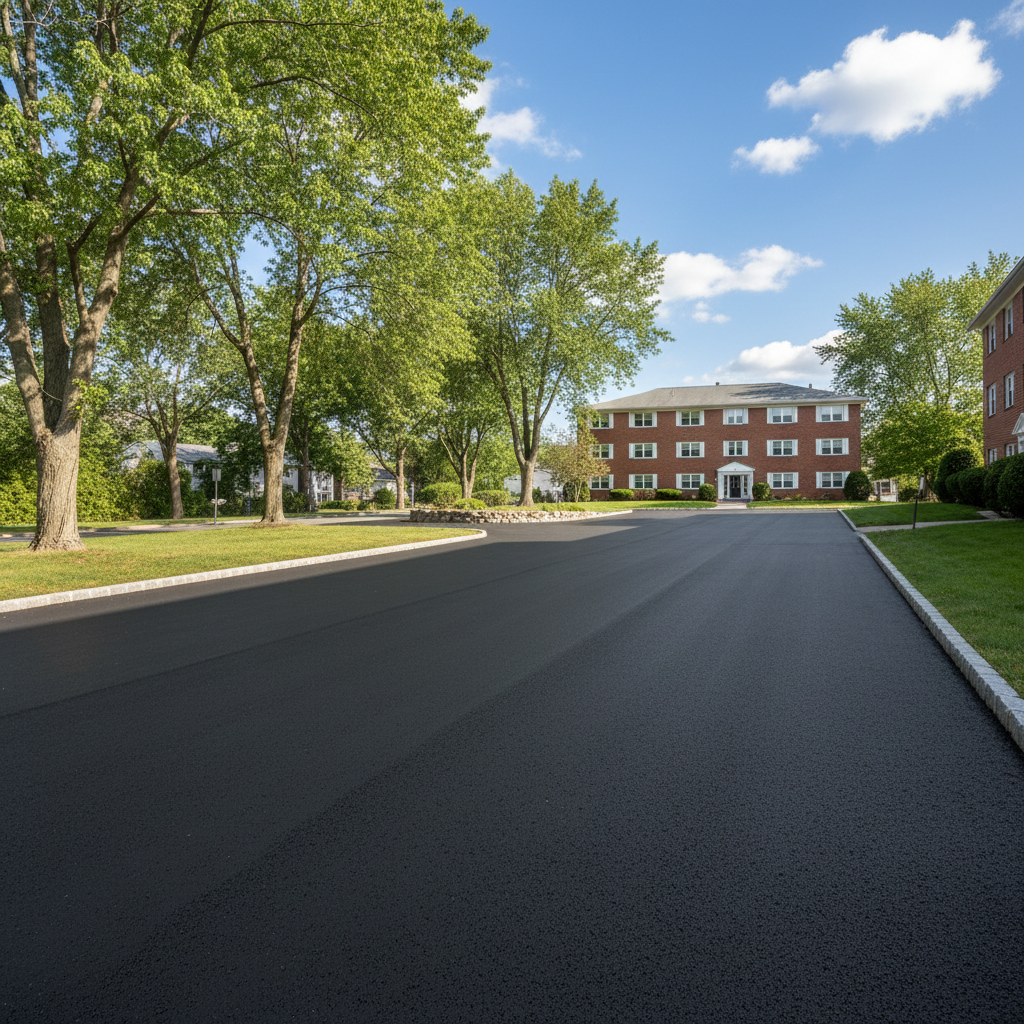 Completed commercial asphalt work at a residential property in Lynn, MA