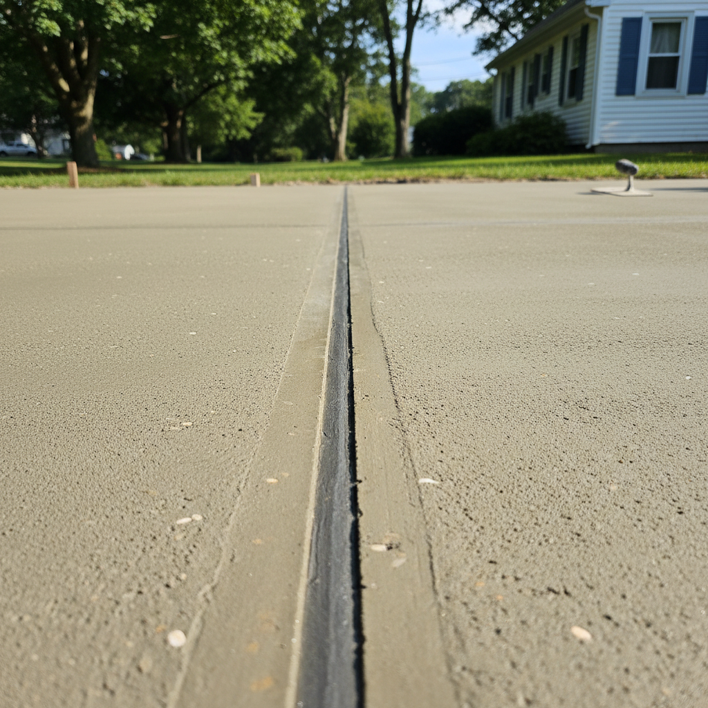 Completed concrete repair work at a residential property in West Greenwich, RI