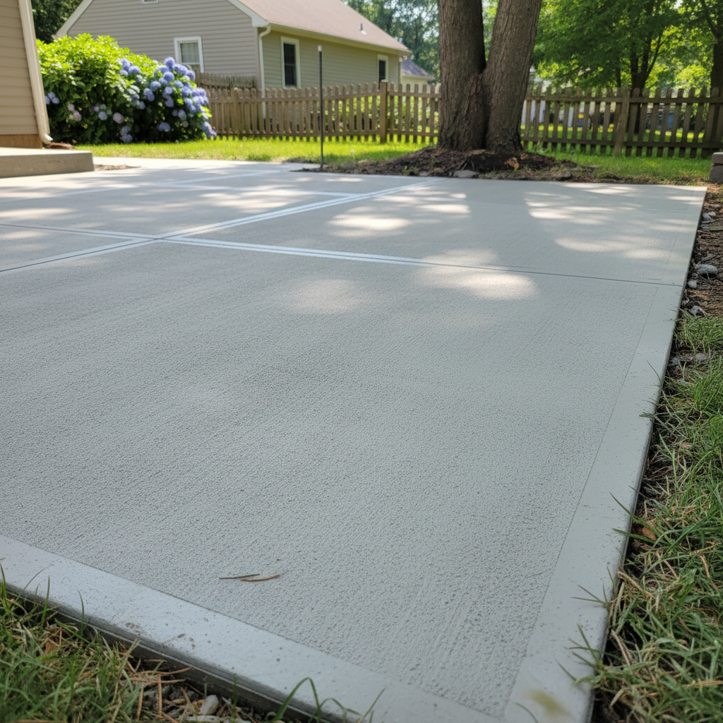 Completed concrete flatwork work at a residential property in Worcester, MA