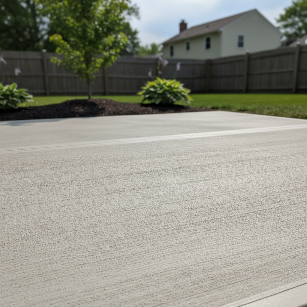 Completed concrete patios work at a residential property in Worcester, MA