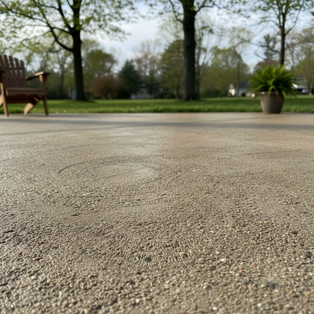 Completed concrete patios work at a residential property in Marlborough, MA