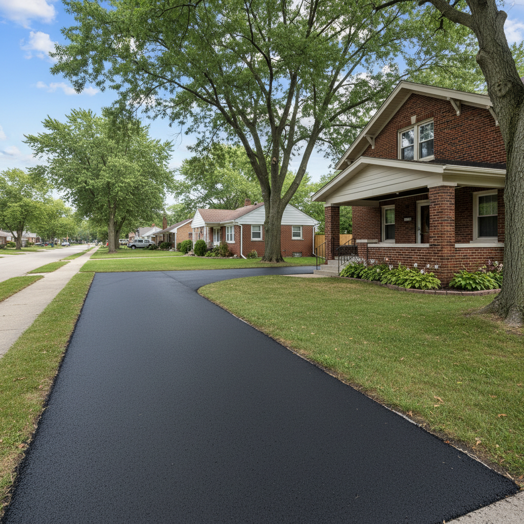 Completed residential asphalt work at a residential property in Detroit, MI