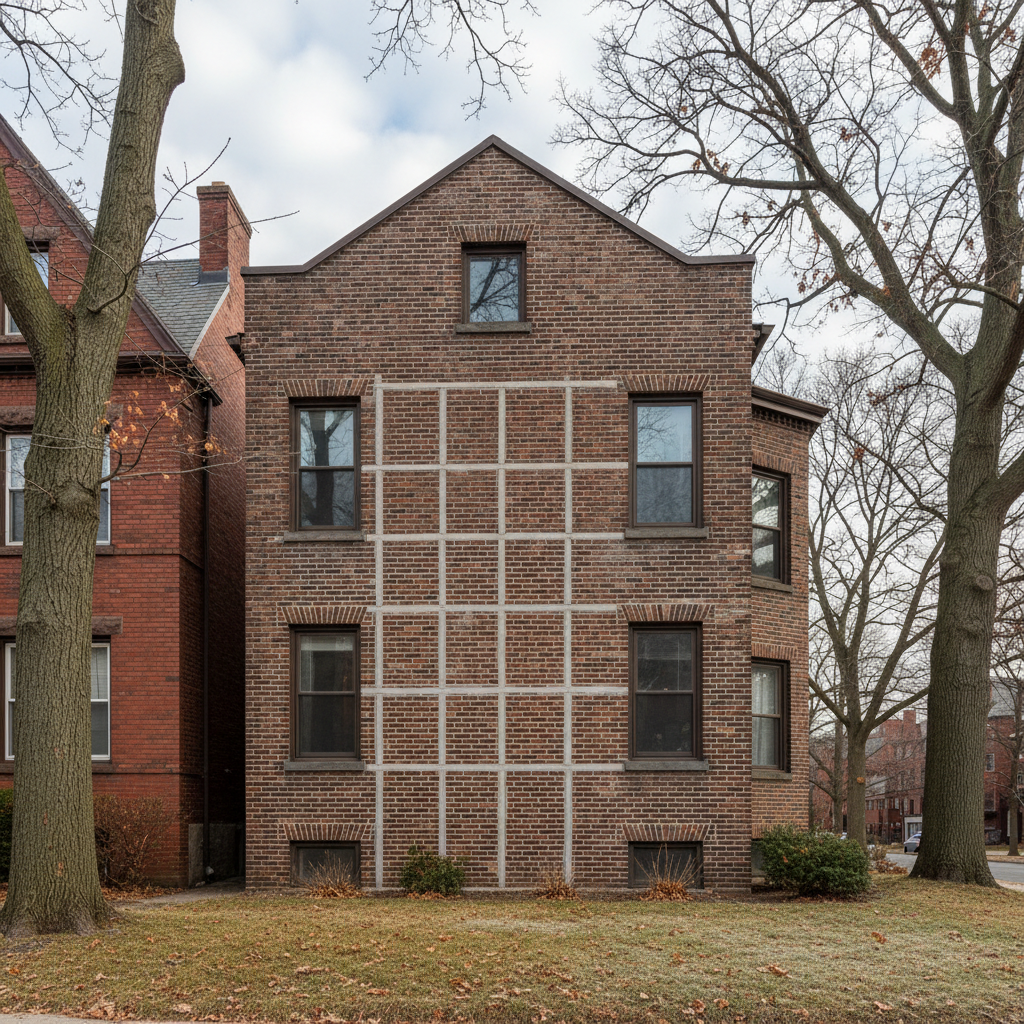 Completed tuckpointing work at a residential property in Boston, MA