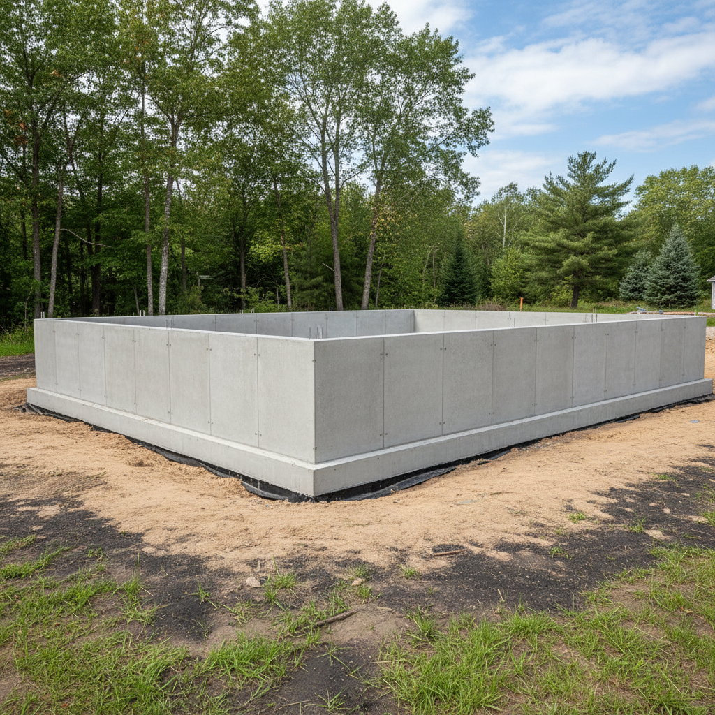 Completed concrete foundations work at a residential property in Kingsford, MI