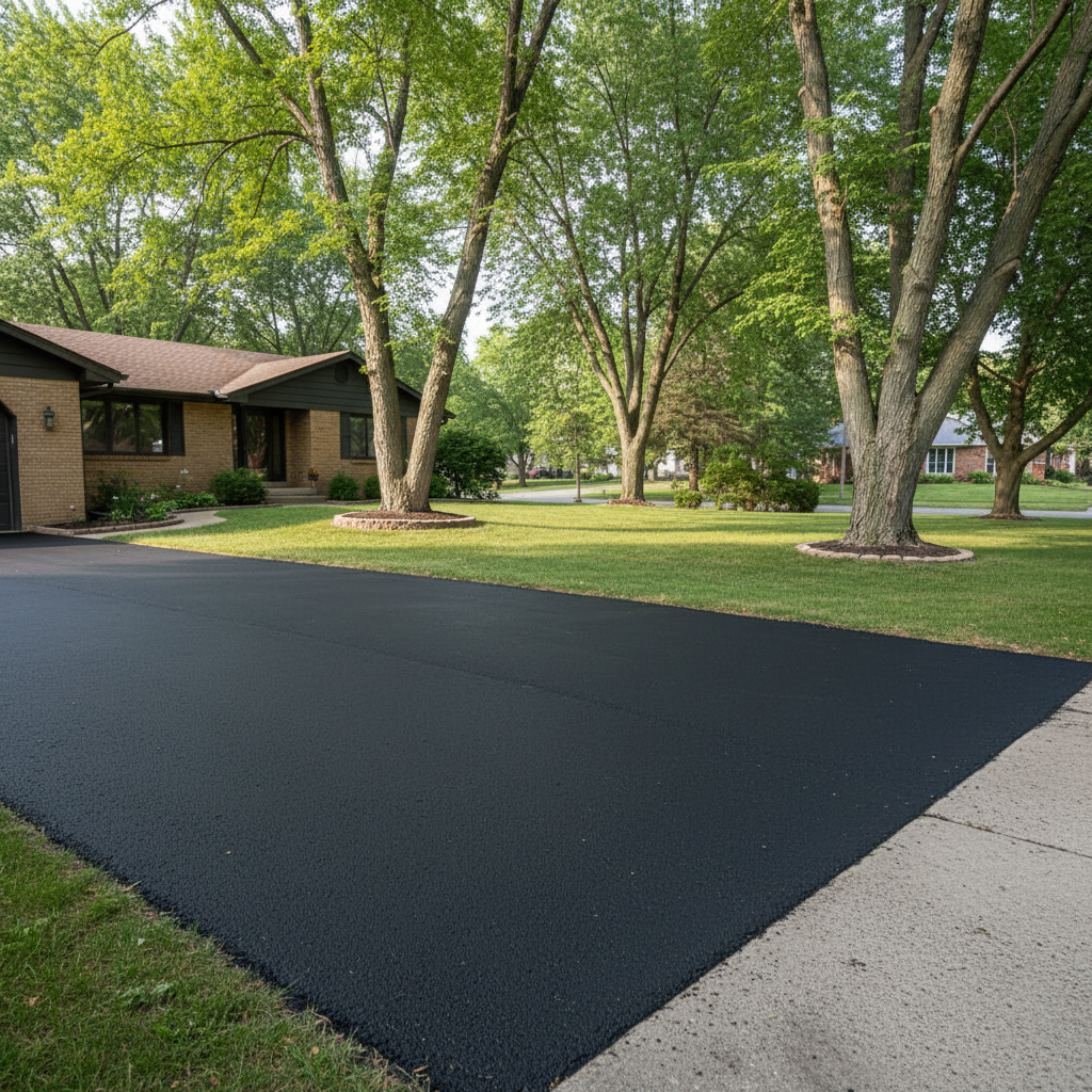 Completed asphalt patching work at a residential property in Kalamazoo, MI