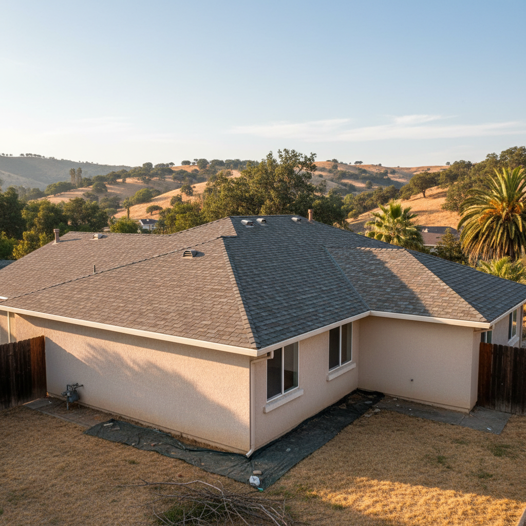 Completed roof installation work at a residential property in Citrus Heights, CA