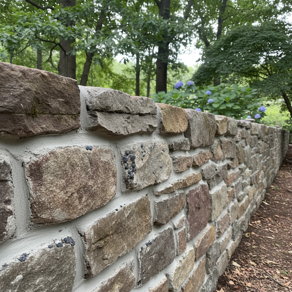 Completed masonry restoration work at a residential property in Wellesley, MA