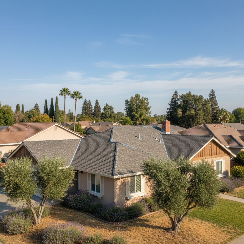 Completed roof repair work at a residential property in Elk Grove, CA
