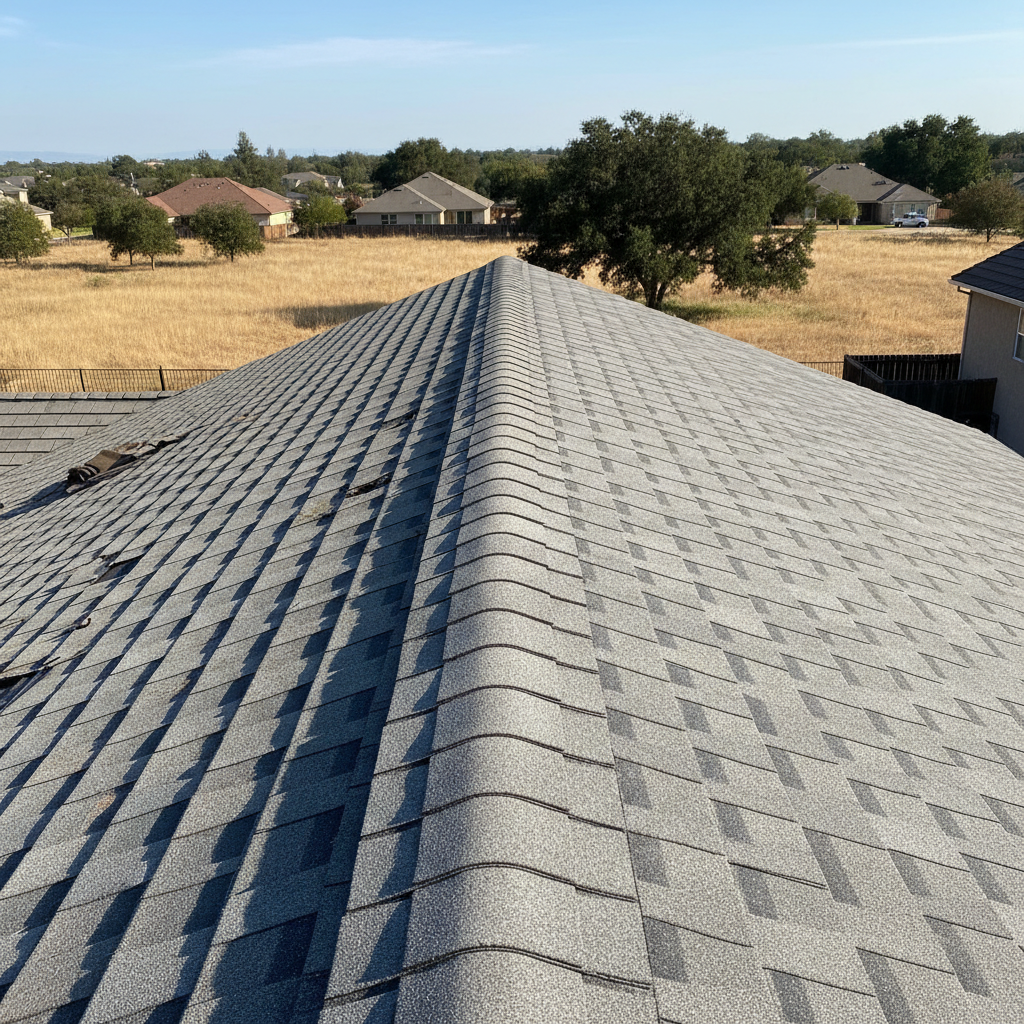Completed roof replacement work at a residential property in Elk Grove, CA