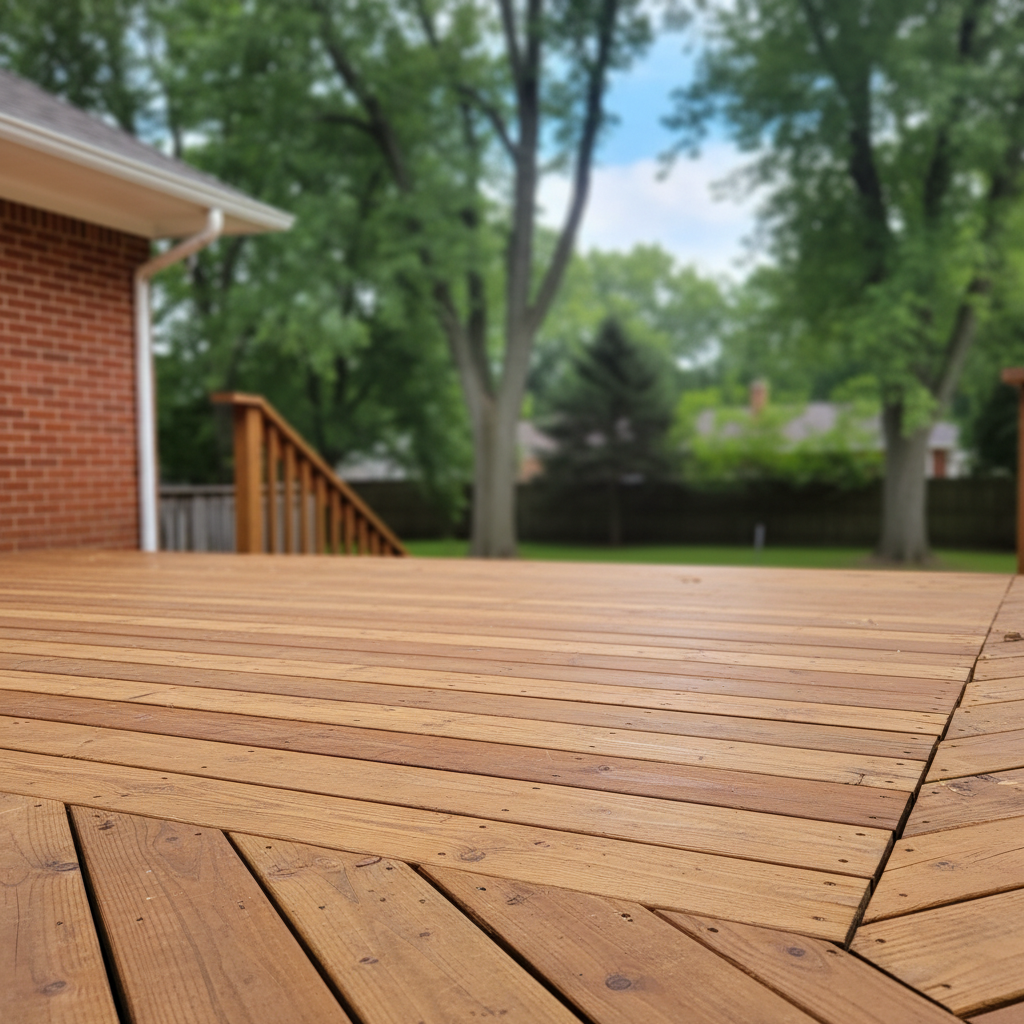 Completed deck repair work at a residential property in Detroit, MI