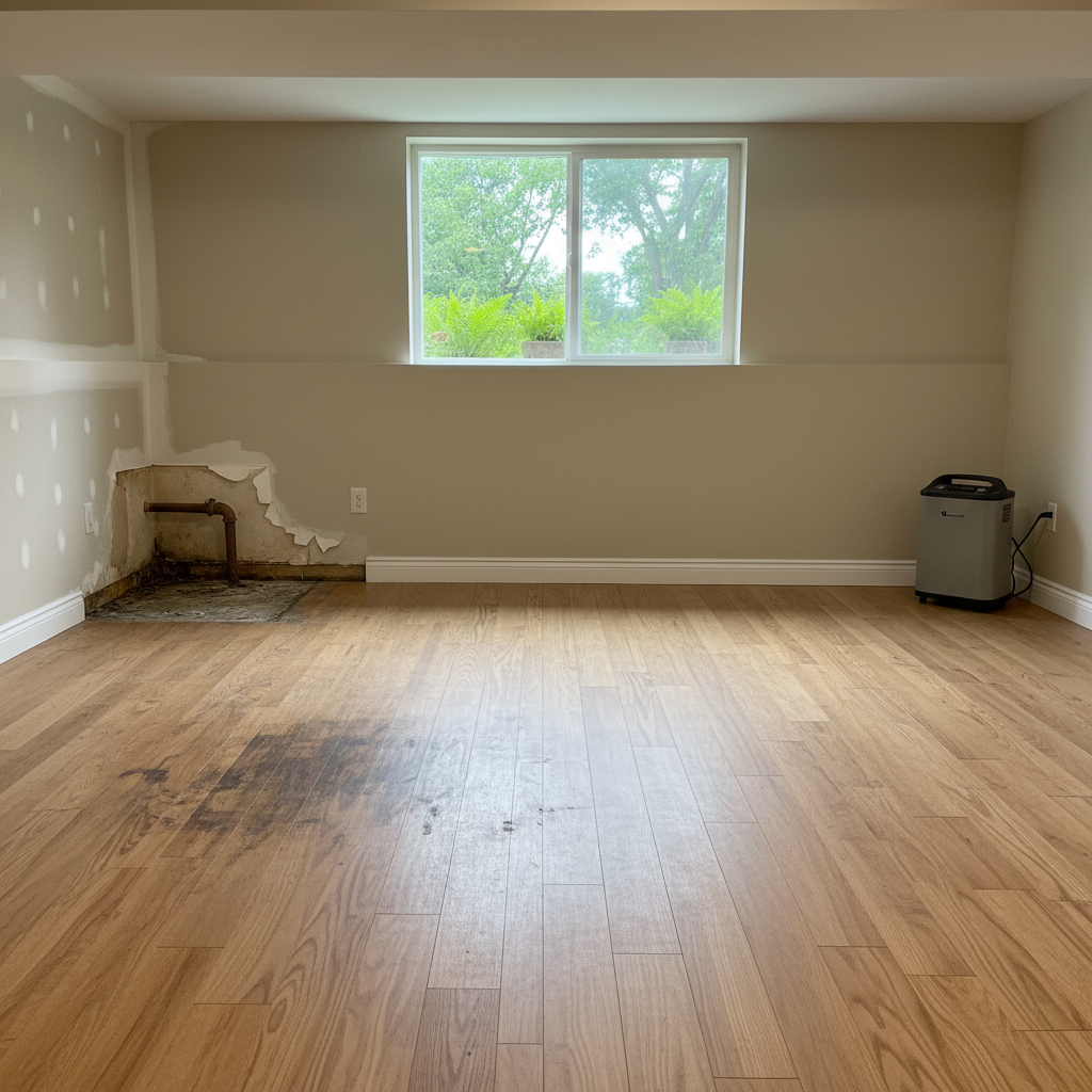 Completed water damage remediation work at a residential property in Three Rivers, MI