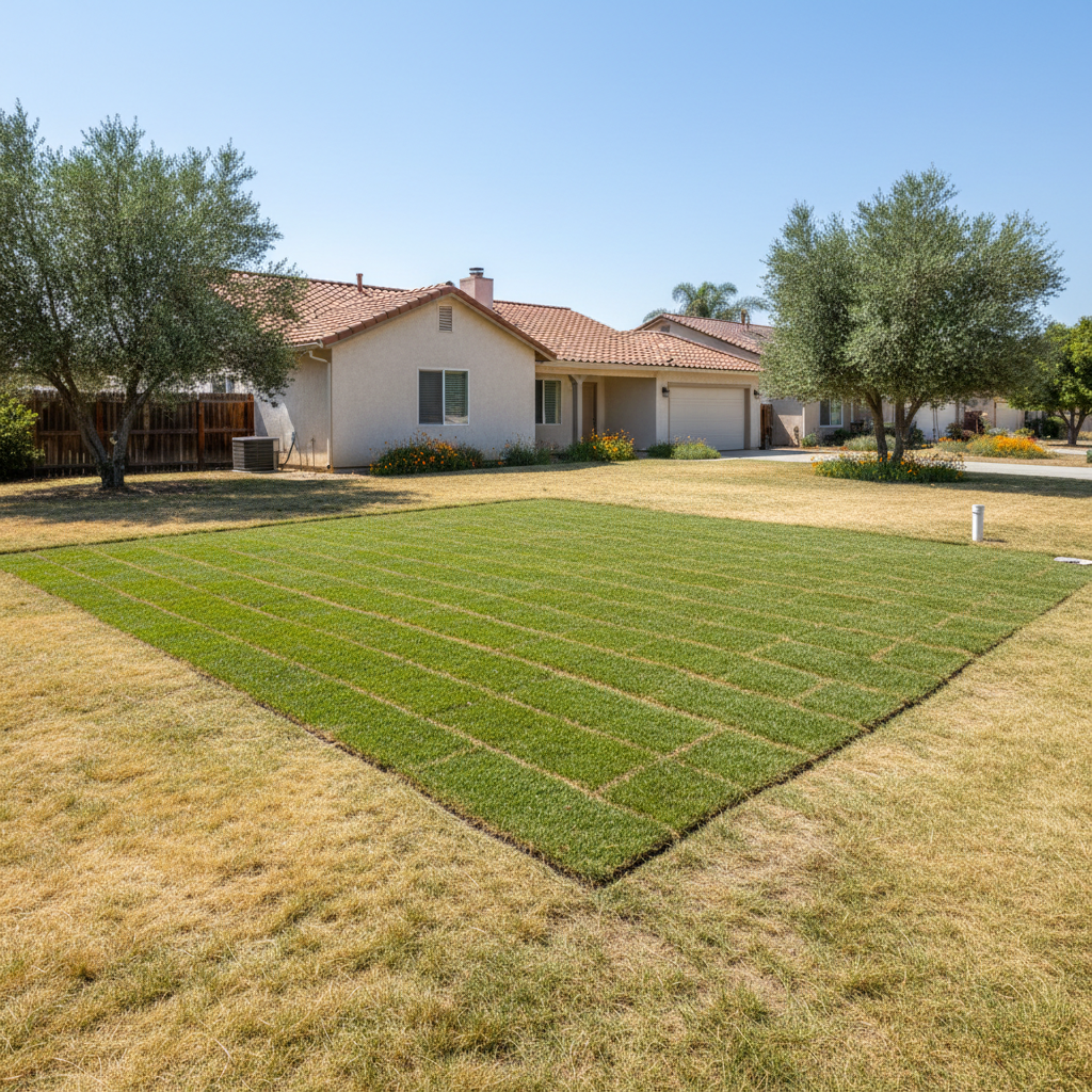 Completed drain field services work at a residential property in Fresno, CA