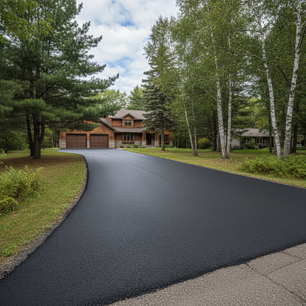 Completed residential asphalt work at a residential property in Duluth, MN