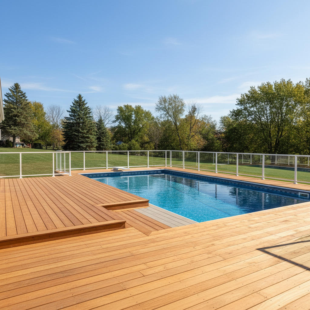 Completed pool decks work at a residential property in Burnsville, MN