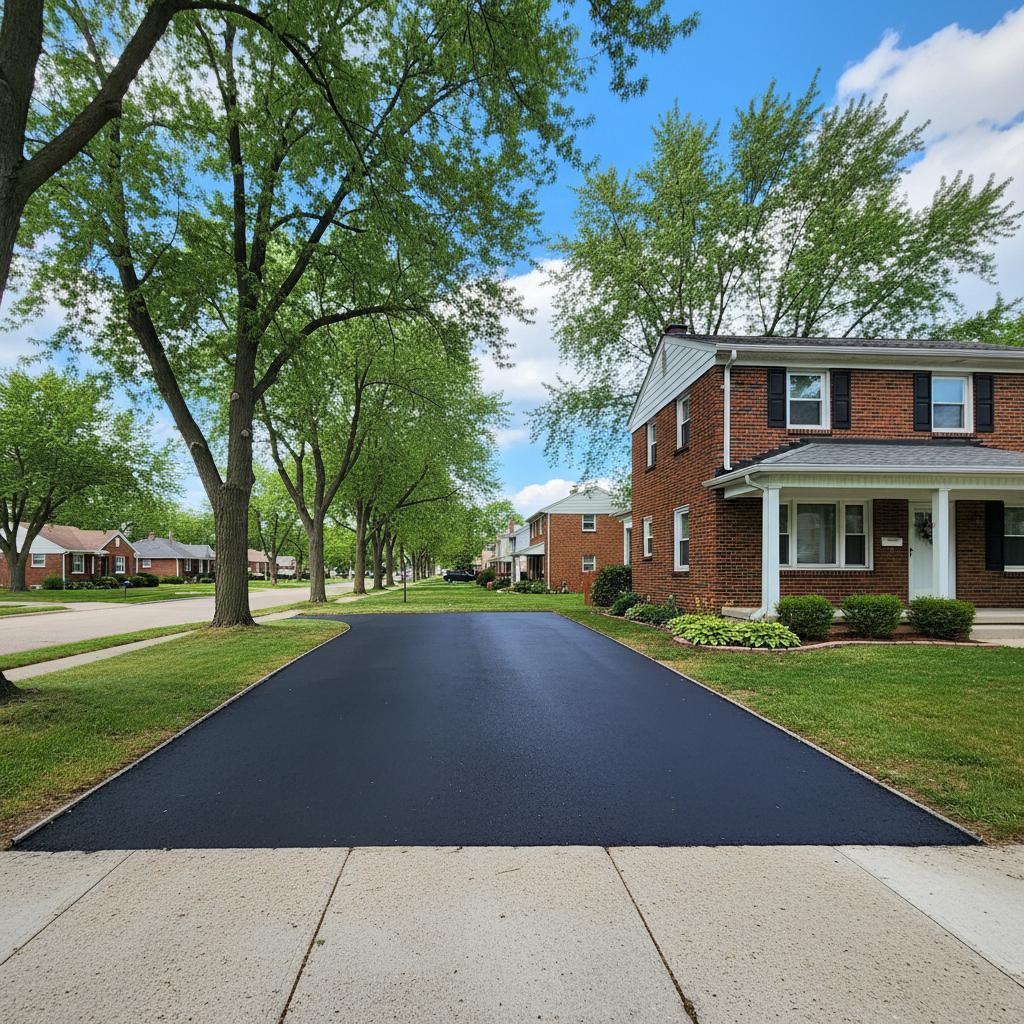 Completed residential asphalt work at a residential property in Detroit, MI