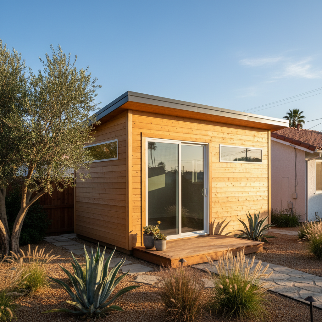 Completed office sheds work at a residential property in Los Angeles, CA