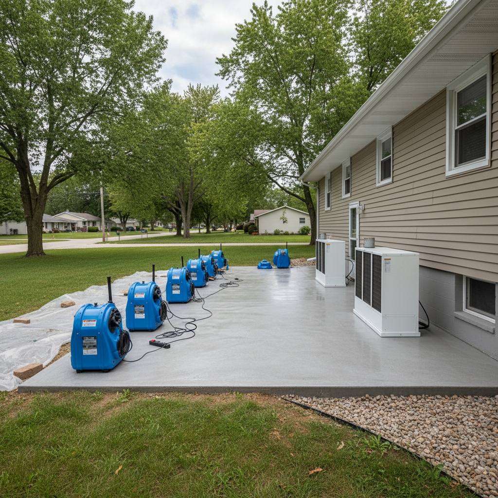 Completed structural drying work at a residential property in Lincoln Park, MI
