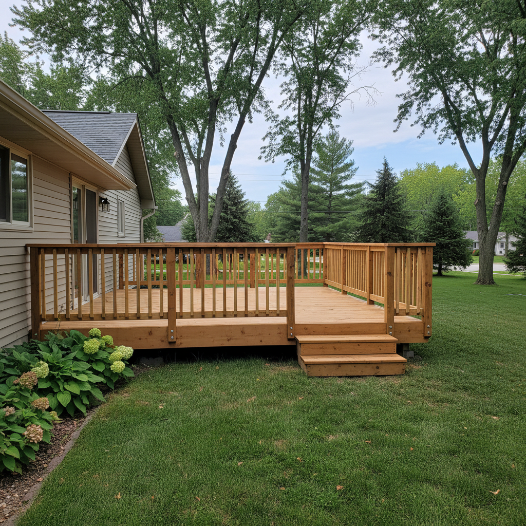 Completed deck repair work at a residential property in Medina, MN