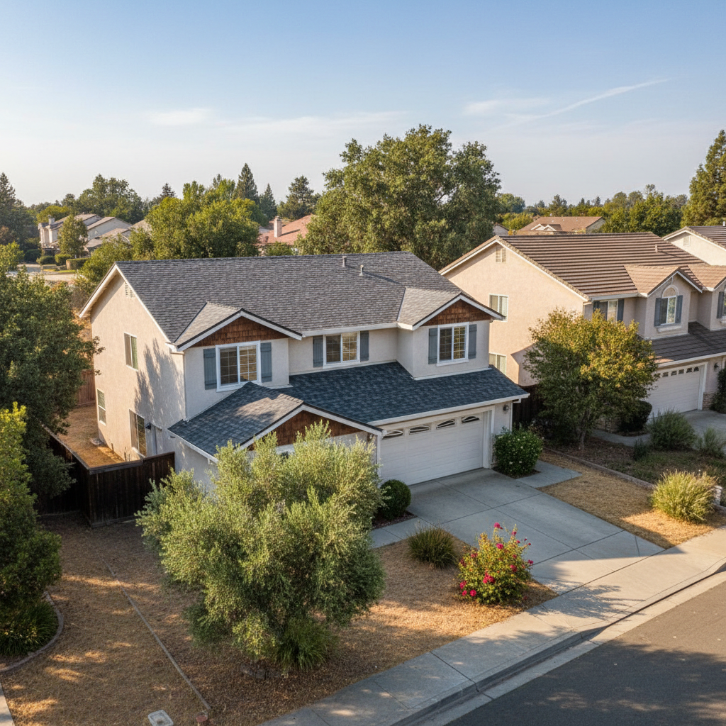 Completed roof repair work at a residential property in Citrus Heights, CA