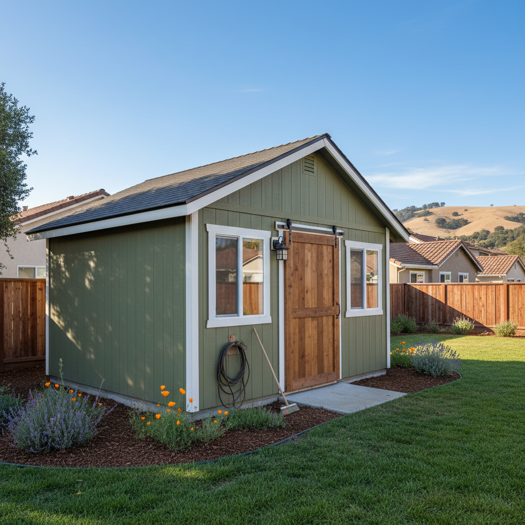 Completed custom shed design work at a residential property in San Jose, CA