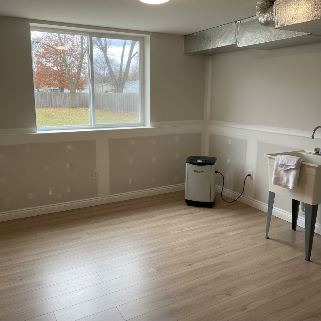 Completed water damage remediation work at a residential property in Lincoln Park, MI