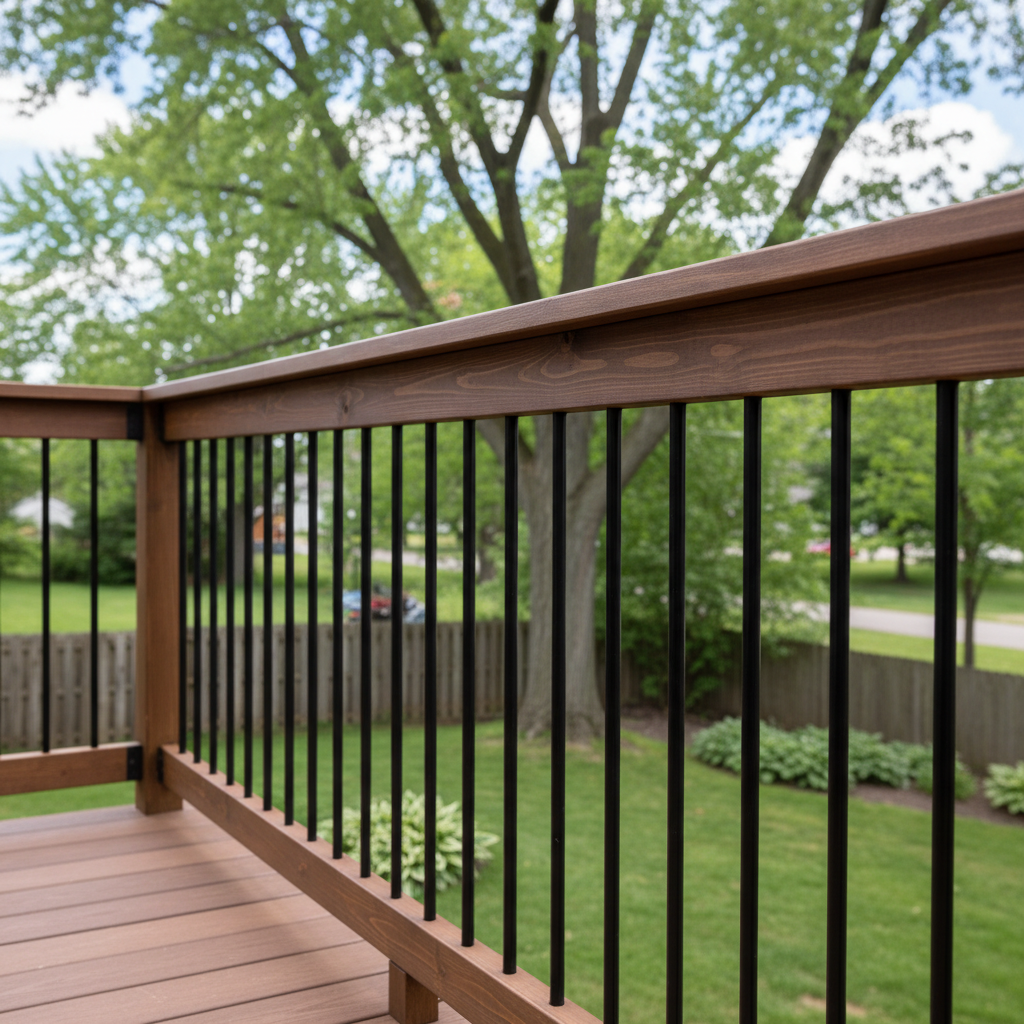 Completed deck railing installation work at a residential property in St Paul, MN
