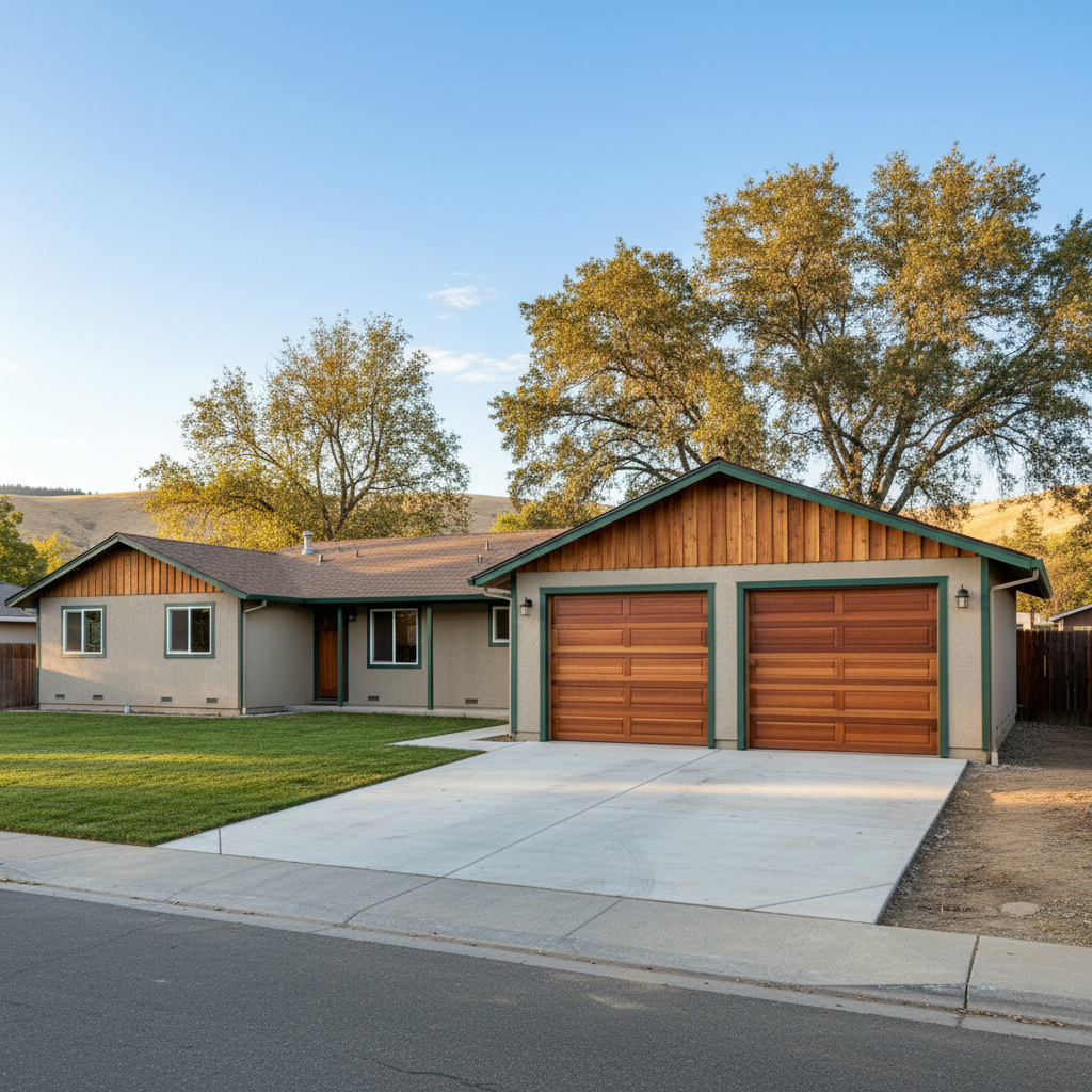 Completed garages work at a residential property in Oakdale, CA