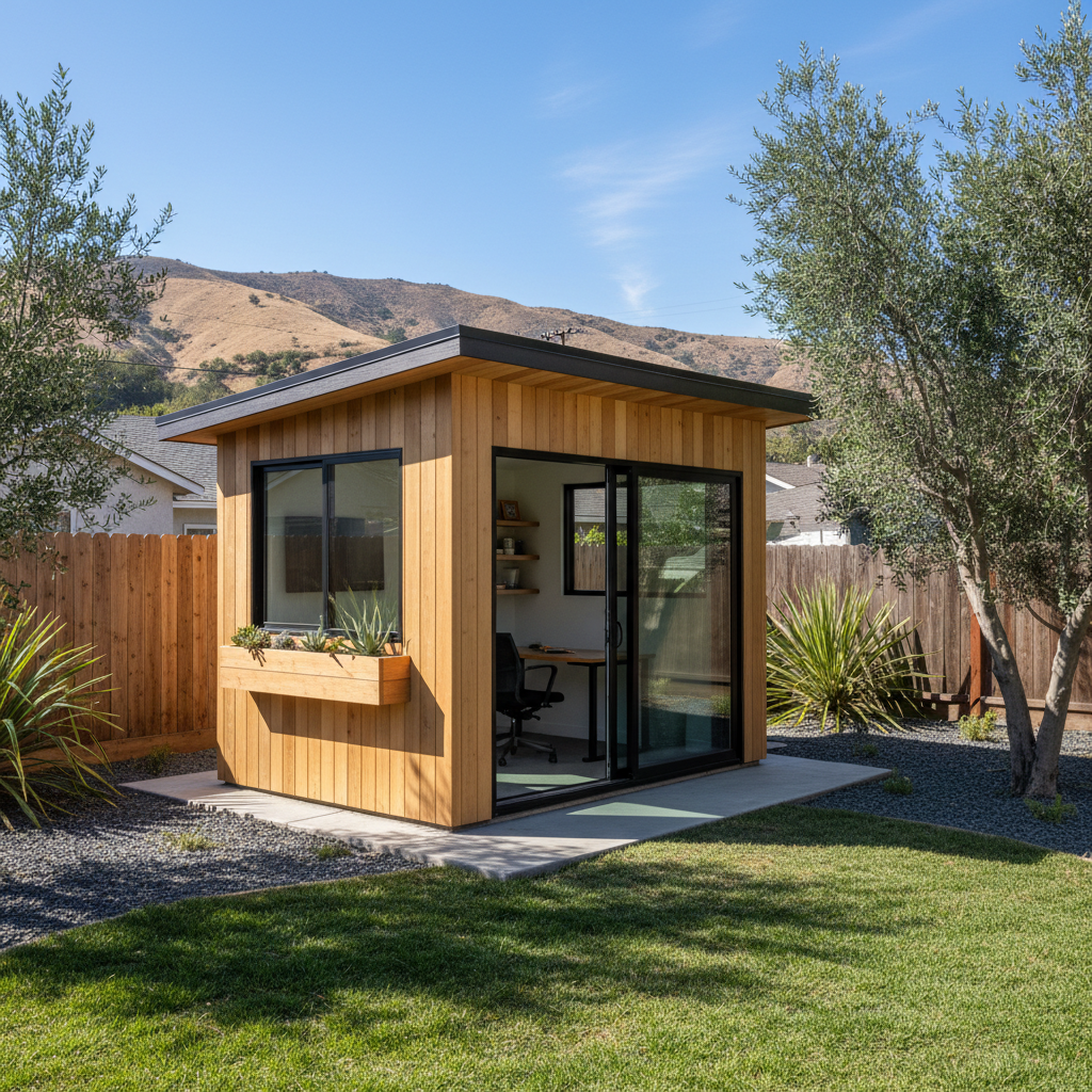 Completed office sheds work at a residential property in Los Angeles, CA