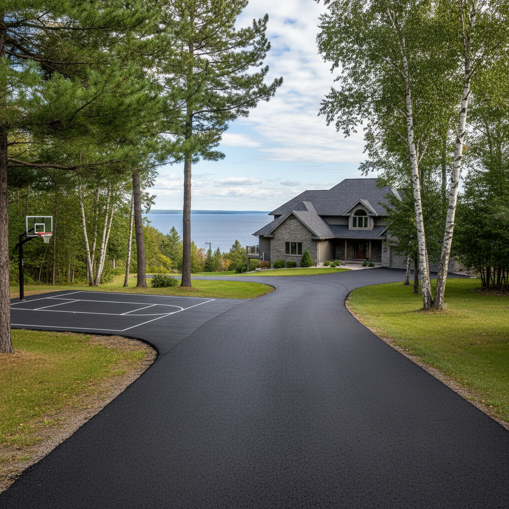 Completed slurry coating work at a residential property in Duluth, MN
