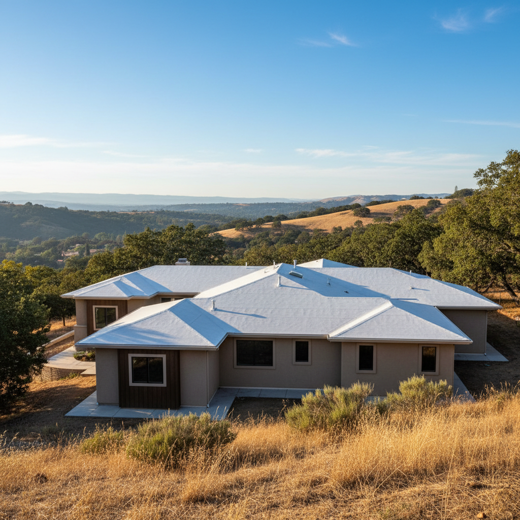 Completed commercial tpo roofing work at a residential property in El Dorado Hills, CA