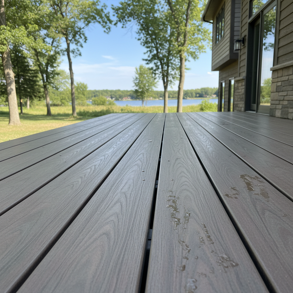 Completed composite decks work at a residential property in Minnetrista, MN