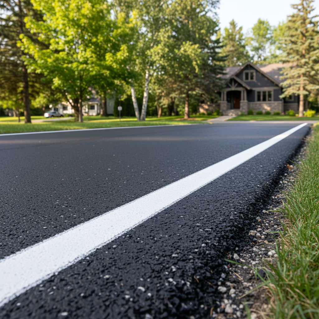 Completed asphalt striping work at a residential property in Duluth, MN