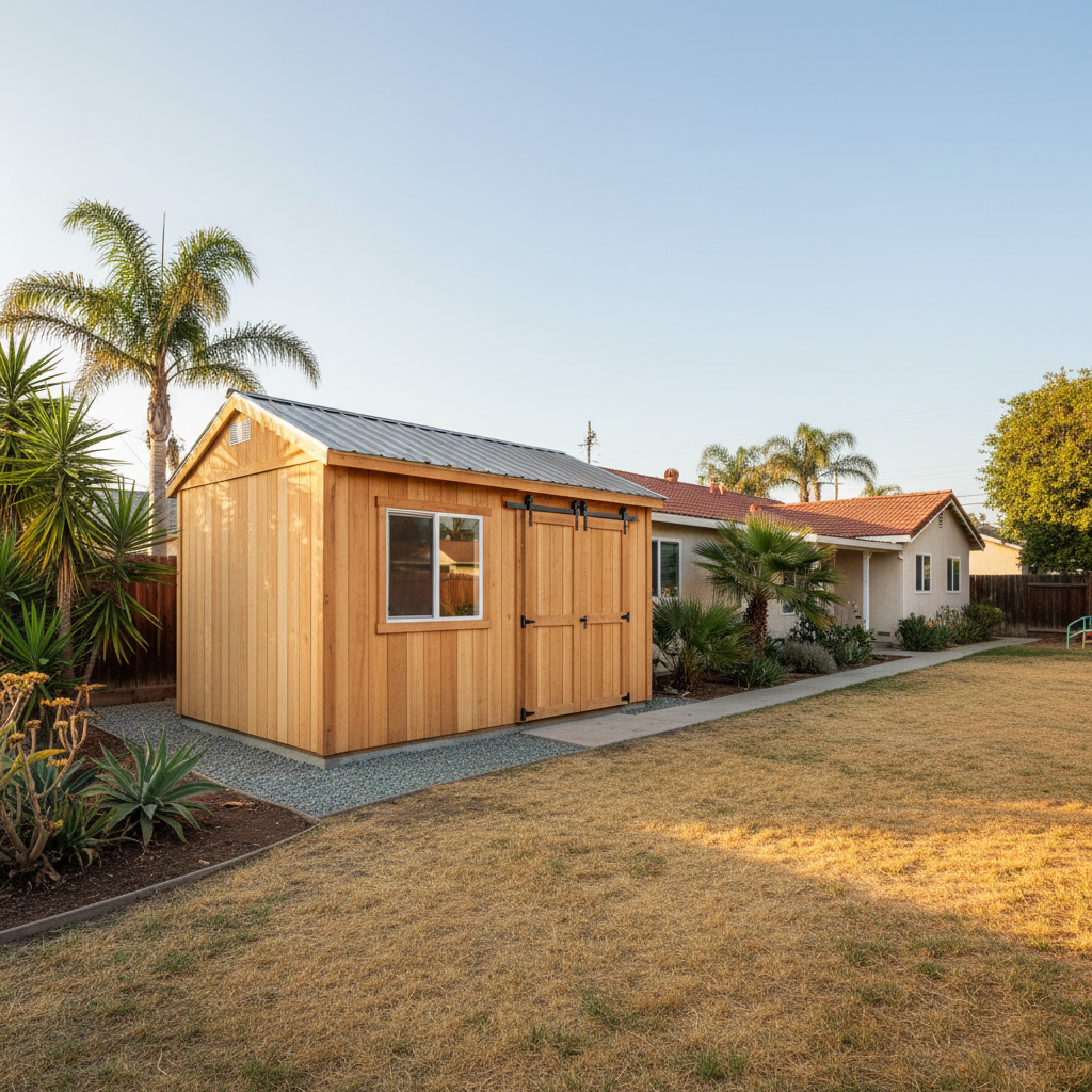 Completed custom shed design work at a residential property in Pomona, CA