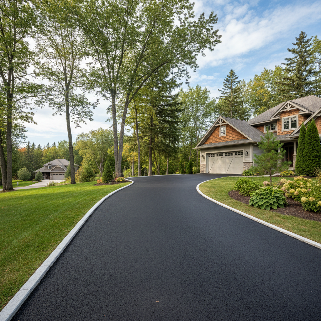 Completed driveway paving work at a residential property in Duluth, MN