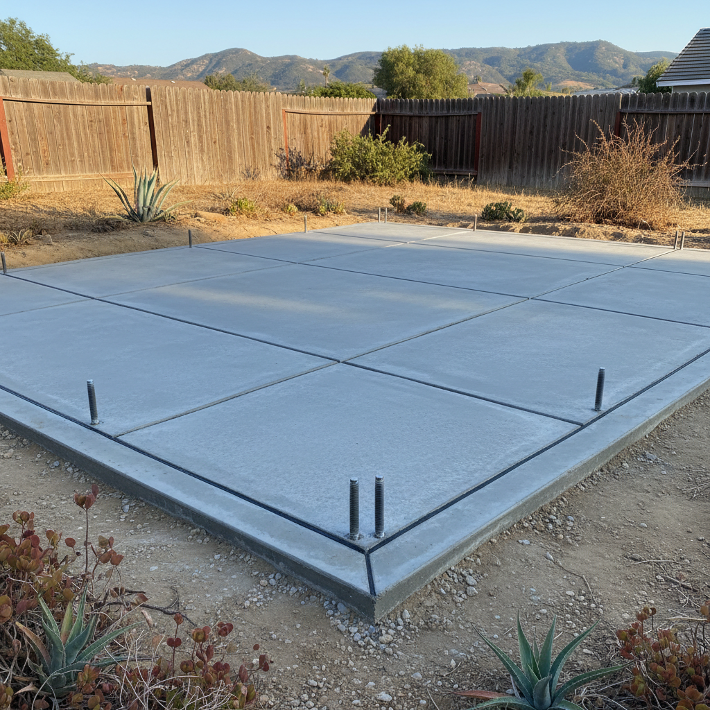 Completed shed foundation work work at a residential property in La Mesa, CA
