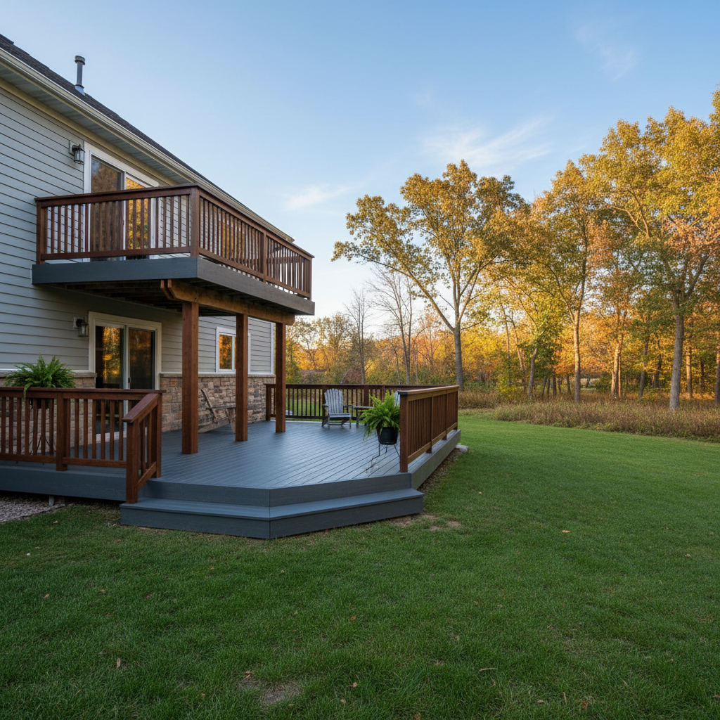 Completed deck painting & staining work at a residential property in North Oaks, MN