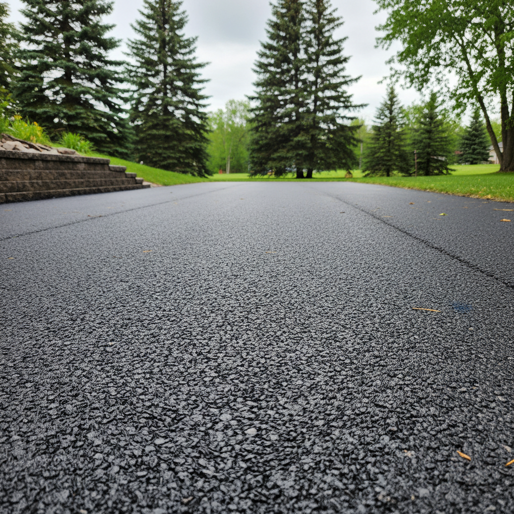 Completed parking lot paving work at a residential property in Duluth, MN