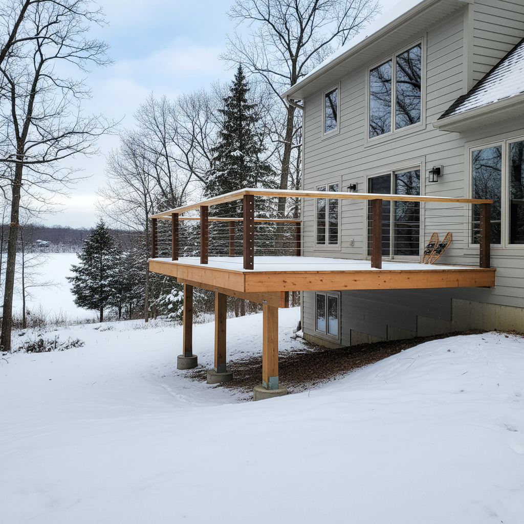 Completed deck repair work at a residential property in Minnetrista, MN