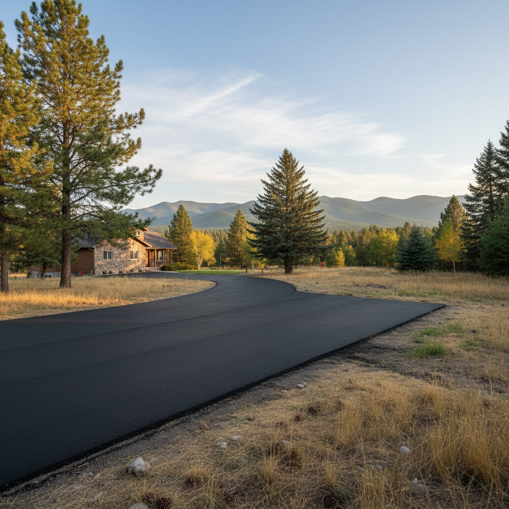 Completed asphalt repair work at a residential property in Missoula, MT