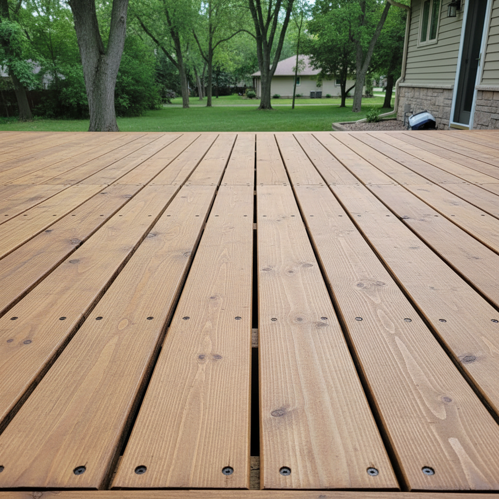 Completed deck repair work at a residential property in Bloomington, MN