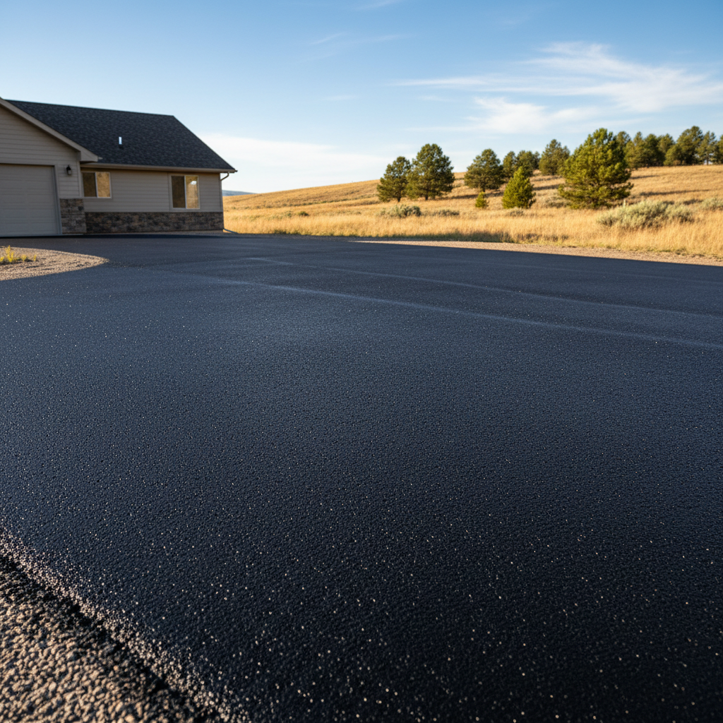 Completed asphalt sealcoating work at a residential property in Billings, MT