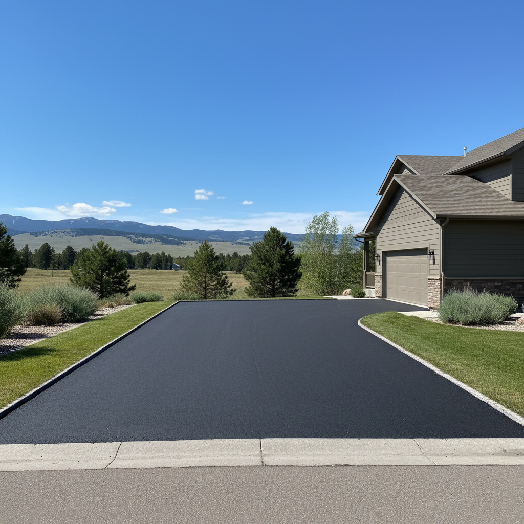 Completed driveway paving work at a residential property in Billings, MT